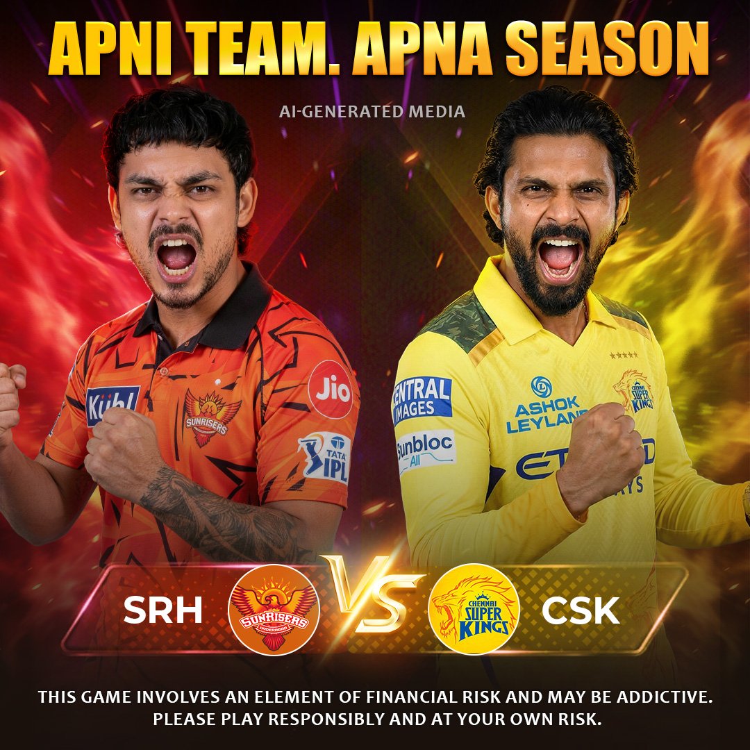 SRH versus CSK cricket-themed team artwork